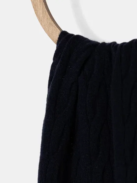 Tommy Hilfiger szalik z dodatkiem wełny gładki granatowy
