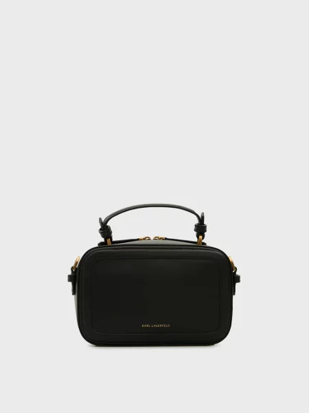 Шкіряна сумка Karl Lagerfeld K/Autograph з автографом чорна