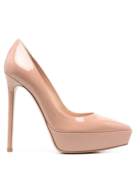 Pantofi cu toc Gianvito Rossi din piele cu platformă roz