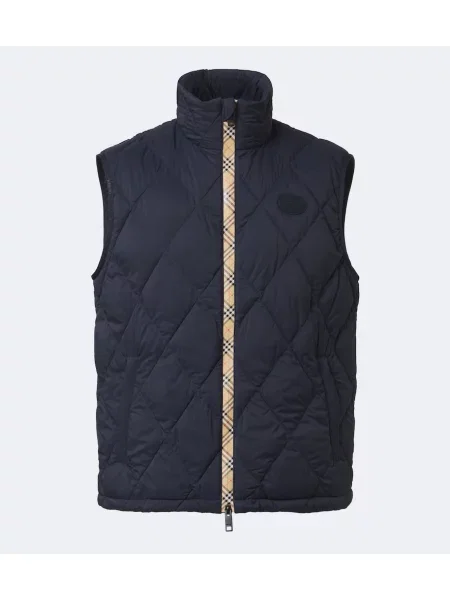 Matlasat vestă Burberry în carouri albastru