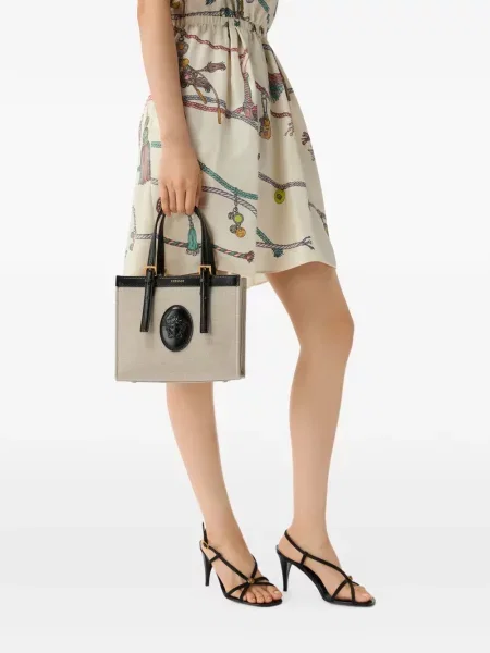 Geantă shopper Versace din canvas