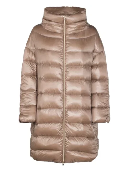 Pikowany płaszcz Herno brązowy