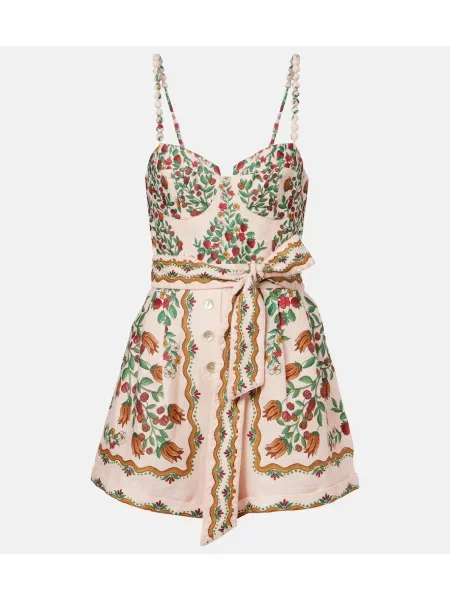 Salopetă scurtă Farm Rio de in cu model floral roz