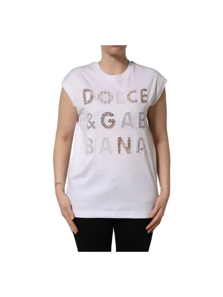 Koszulka Dolce And Gabbana z okrągłym dekoltem biała