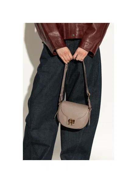 Torebka crossbody Furla skórzana beżowa