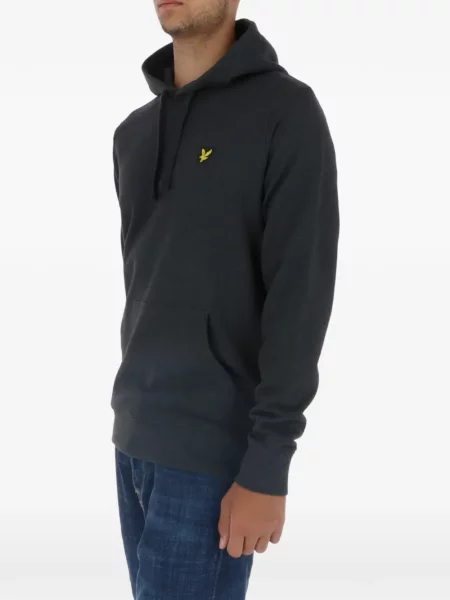 Hanorac cu glugă Lyle & Scott cu broderie cu cordon gri