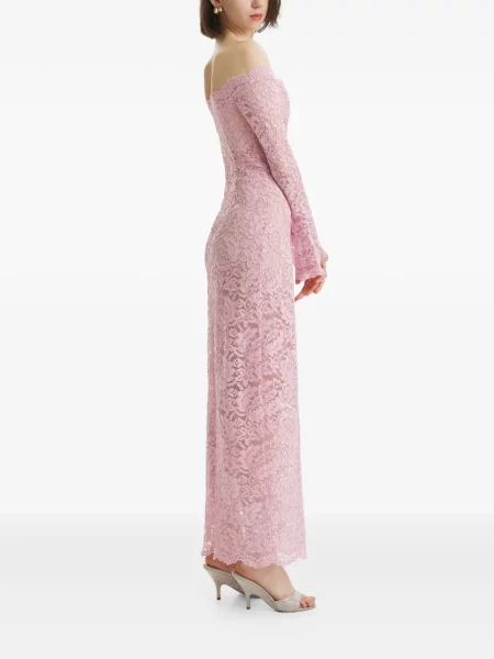 Rochie maxi 2310 Studio din dantelă de costum roz