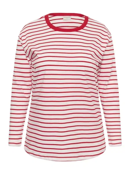 KAFFE CURVE Tričko KCwinni červená biela