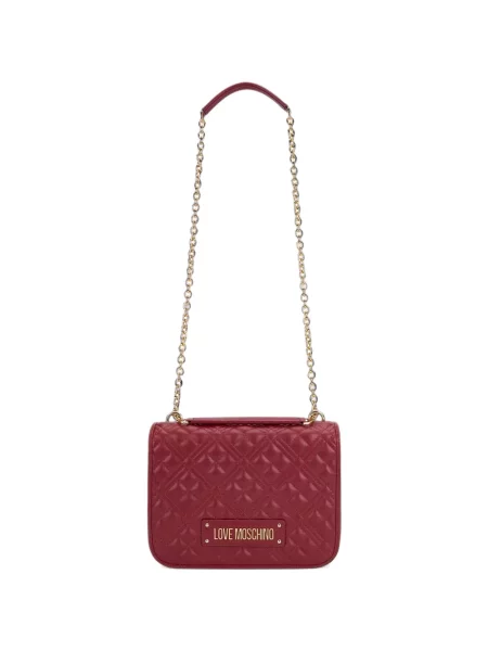 Geantă Love Moschino cu aplicații roșu