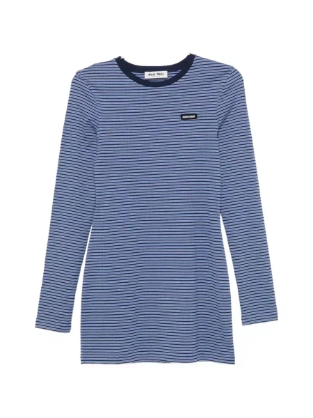 Rochie mini Miu Miu cu autograf albastru