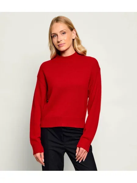 Pulover Pinko de lână cu guler înalt roșu