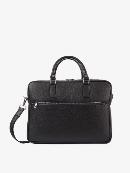 Кожаная сумка для ноутбука Inbag черная