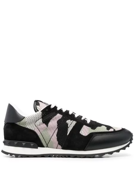 Sneakerși Valentino Garavani cu model camuflaj negru