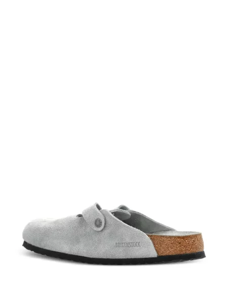 Saboți Birkenstock din piele de căprioară gri