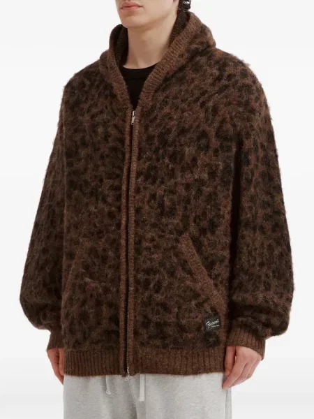 Hanorac cu glugă Five Cm cu model leopard maro