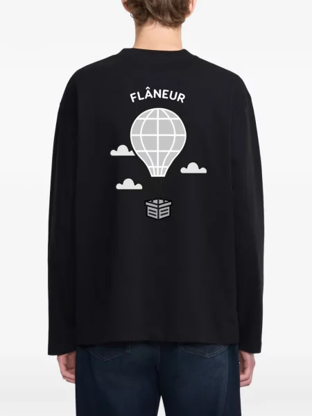 Lung tricou Flâneur negru