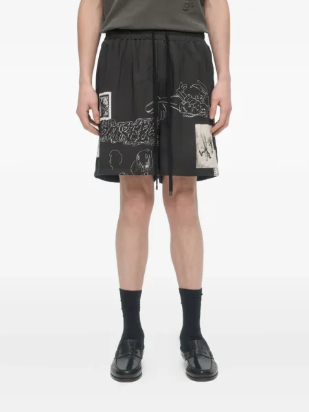 Pantaloni scurți Domrebel cu imagine negru