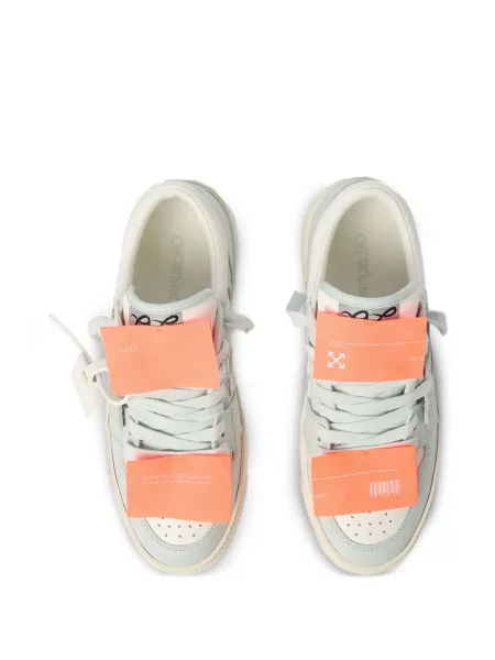 Sneakerși Off-white cu șireturi din piele alb