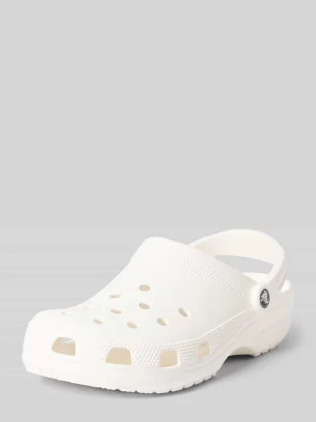Chodaki z detal z logo Crocs białe