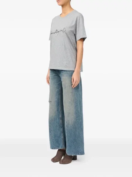 Jersey póló Mm6 Maison Margiela nyomtatás szürke