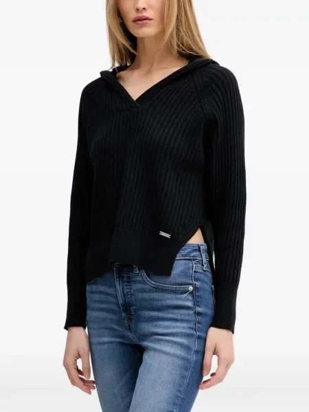Pulover Dkny cu glugă negru