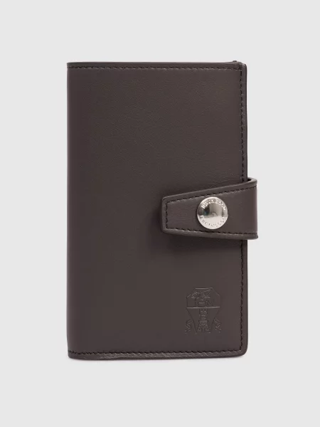 Кожаный кошелек Brunello Cucinelli коричневый