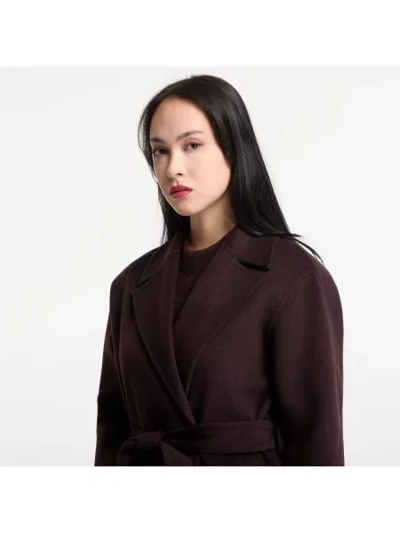 Haina Calvin Klein Classic Df Wool Wrap Coat Dark Brown L maro
