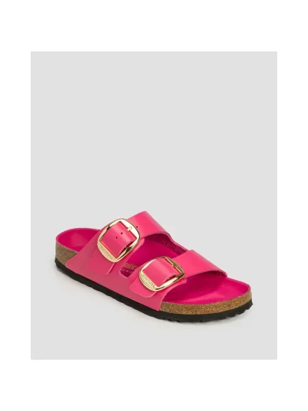 Pantofi Birkenstock din piele cu cataramă roz