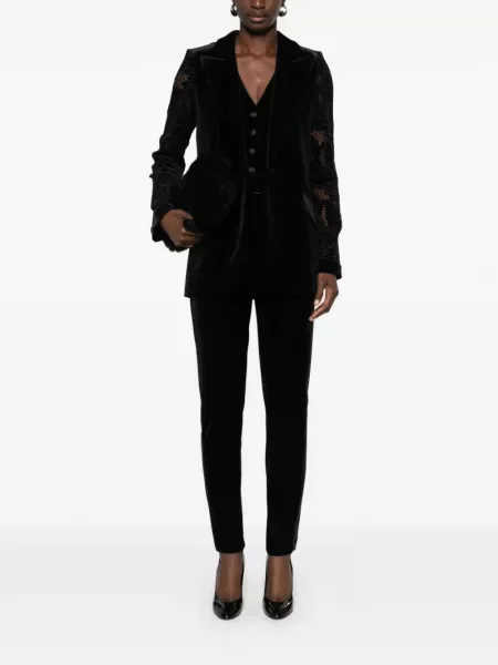 Pantaloni Nissa de catifea negru