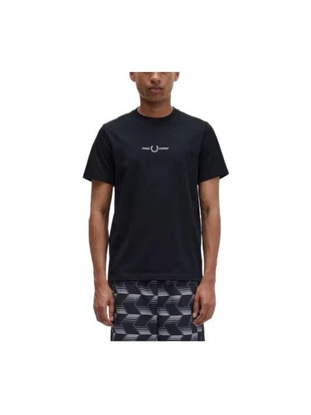 Haftowana koszulka Fred Perry czarna
