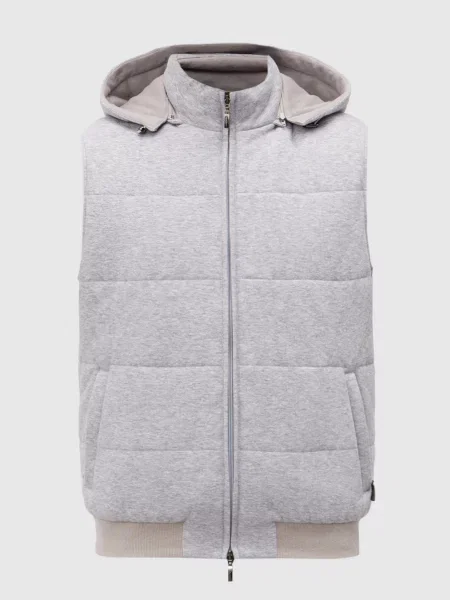 Меланжевый жилет Doriani Cashmere серый