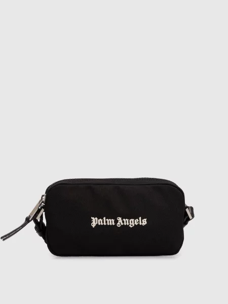 Сумка з контрастною вишивкою логотипа Palm Angels S чорна