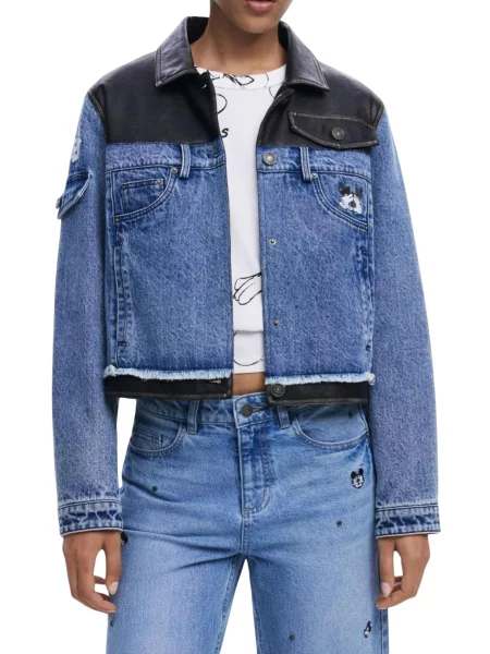 Desigual rifľová bunda s Mickey Mouse motívom modrá