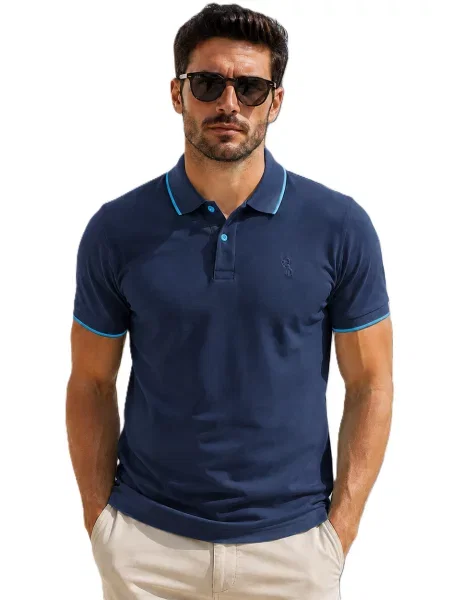 Tricou polo Lion albastru