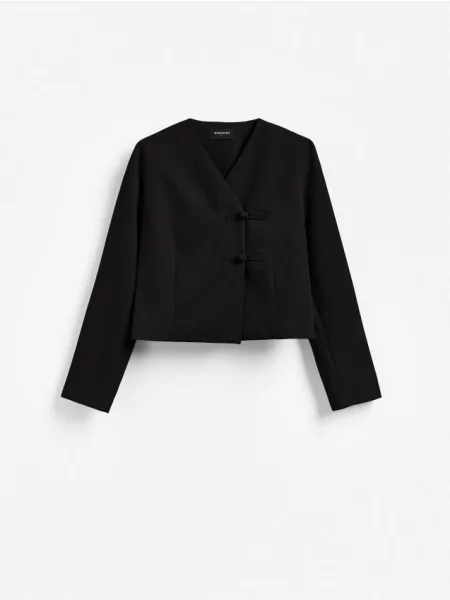 Reserved Sacou cu închidere tip mandarin negru
