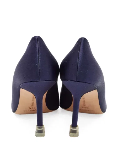 Pantofi cu toc Manolo Blahnik cu cataramă albastru
