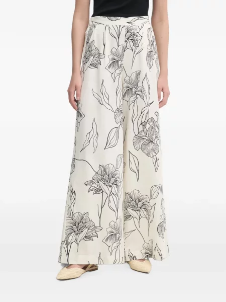Pantaloni palazzo Gaudi cu model floral cu imagine