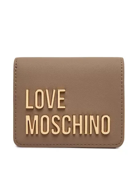 Love Moschino denarnica iz umetnega usnja bež