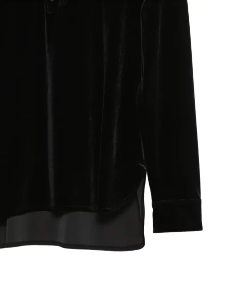 Βελούδινη μπλούζα Emporio Armani με βολάν μαύρο