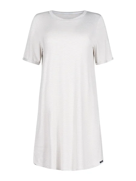 Skiny Spalna srajca temno siva bela