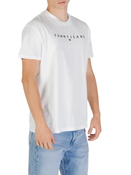 Koszulka Tommy Jeans z autografem biała