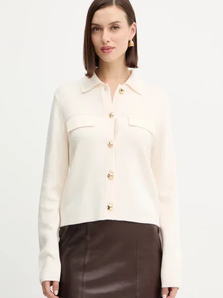 Morgan kardigan z domieszką wełny lekki MIMDIE beżowy