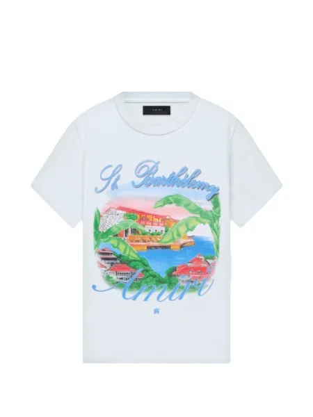 Tricou Amiri cu imagine alb