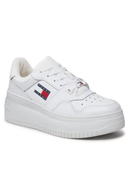 Tommy Jeans Laisvalaikio batai Tjw Retro Basket Flatform Ess balta