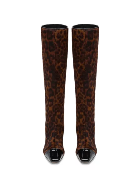 Cizme Ulla Johnson cu imagine cu model leopard maro
