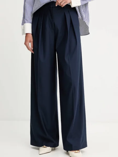 MM pantaloni VADIUS bleumarin drept high waist