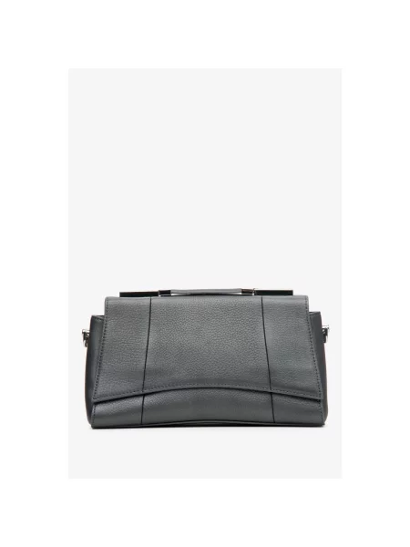 Сумка на плече шкіряна Estro сіра