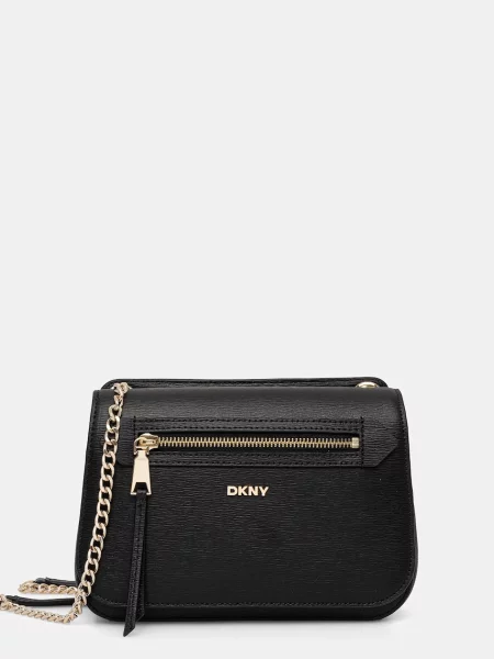 Kožená kabelka Dkny BRYANT čierna