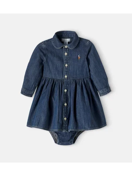 Gyerek denim ruha Polo Ralph Lauren kék