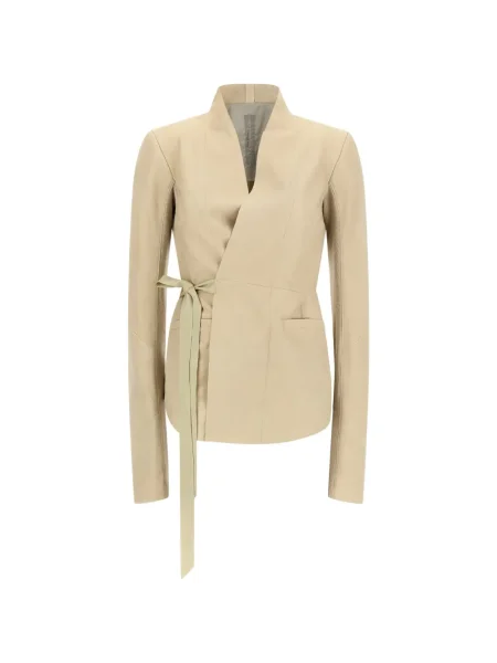 Kurtka skórzana Rick Owens z dekoltem w serek